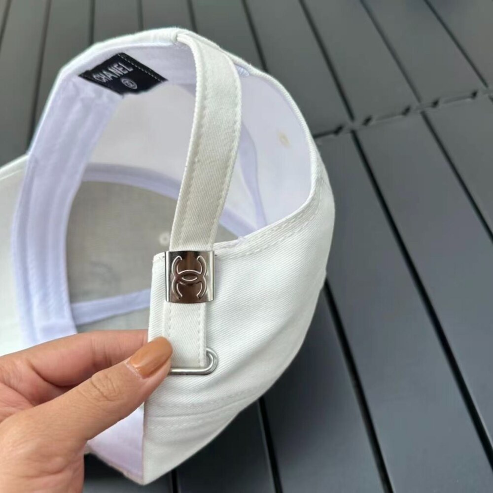 Chanel Black Embroidered CC Logo White Baseball Cap - Picture 2 of 3